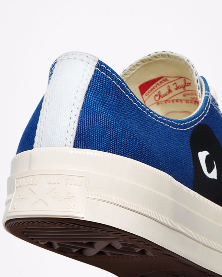 Men's Converse x Comme des Garçons PLAY Chuck 70 Low Top Shoes Blue / Black | AU 1046CS